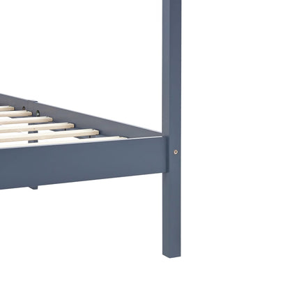 Bed Frame | Grey | Solid pine wood and plywood slats | Single | Durable