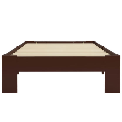 Bed Frame | Dark Brown | Solid Pine Wood, Plywood Slats | Single