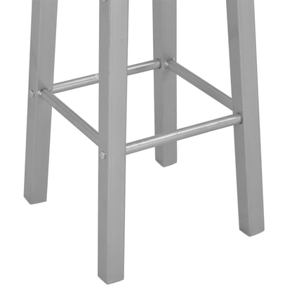 Bar Stools 2 pcs Silver MDF