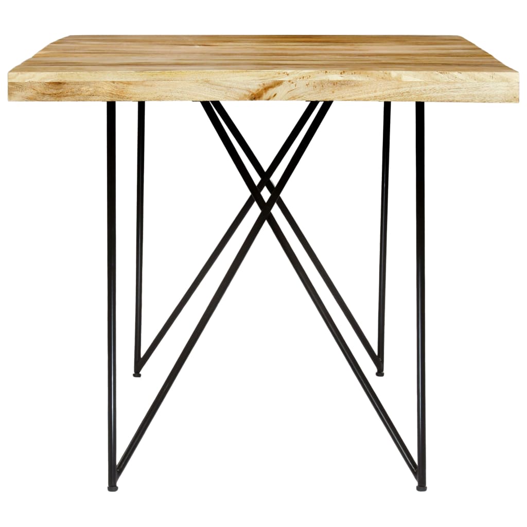 Dining Table Natural brown and black Solid mango wood, steel