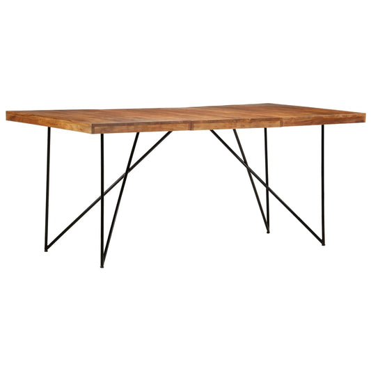 Dining Table Natural and black Solid acacia wood and steel Large