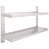 2-Tier Floating Wall Shelf Stainless Steel 120x30 cm