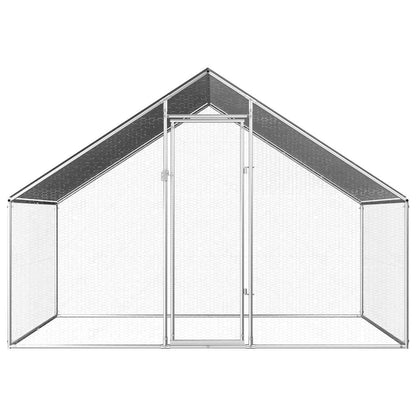Chicken Cage Silver frame + gray roof Galvanized steel, PE roof