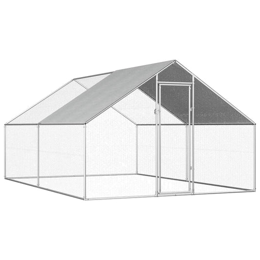 Chicken Cage | Silver | Galvanised Steel | Durable | Chicken Cage