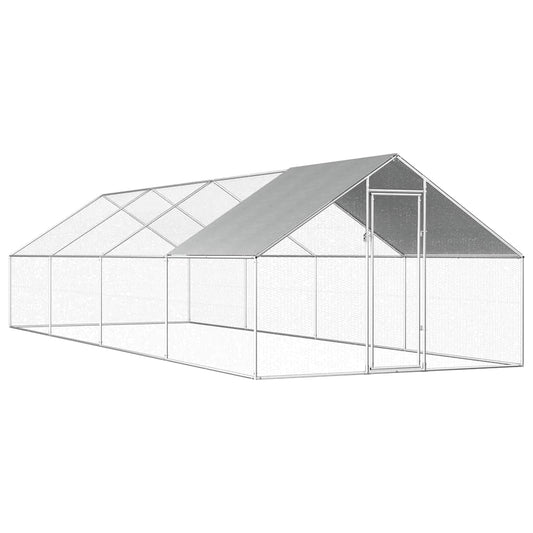 Chicken Cage | Silver and Grey | Galvanised Steel | Large | Tough