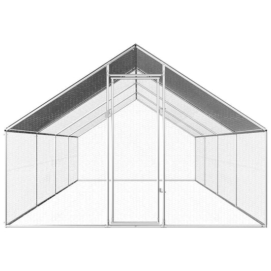 Chicken Cage | Silver and Grey | Galvanised Steel | Large | Tough