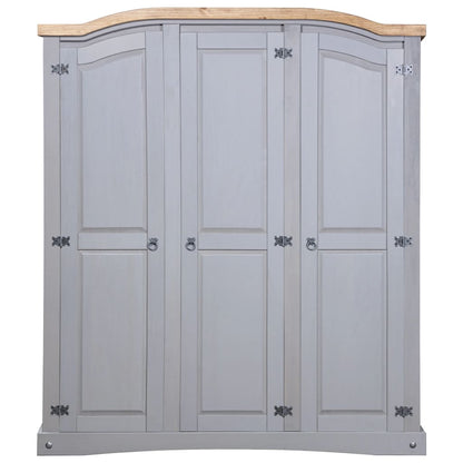 Wardrobe Mexican Pine Corona Range 3 Doors Grey