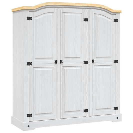 Wardrobe | White body and brown top | Solid pinewood | Large | Wardrobe