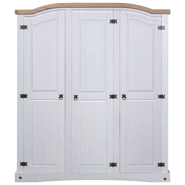 Wardrobe Mexican Pine Corona Range 3 Doors White