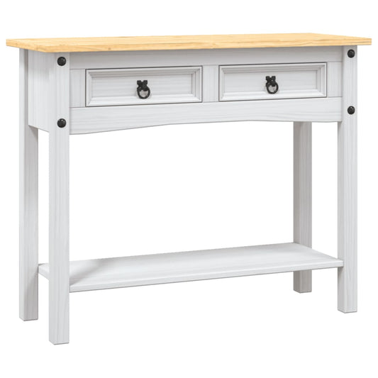 Console Table | White body and brown top | Solid Pine Wood