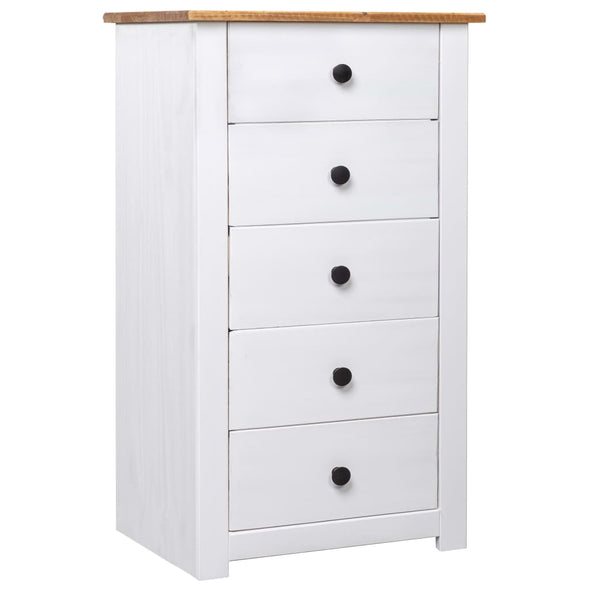 Sideboard White 18.1"x15.7"x35" Pine Panama Range