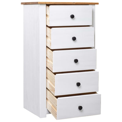 Sideboard White 18.1"x15.7"x35" Pine Panama Range