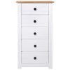Sideboard White 18.1"x15.7"x35" Pine Panama Range