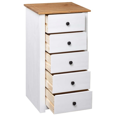 Sideboard White 18.1"x15.7"x35" Pine Panama Range