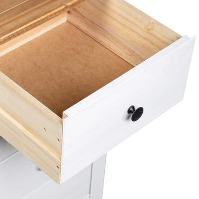 Sideboard White 18.1"x15.7"x35" Pine Panama Range