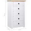 Sideboard White 18.1"x15.7"x35" Pine Panama Range
