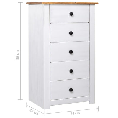 Sideboard White 18.1"x15.7"x35" Pine Panama Range