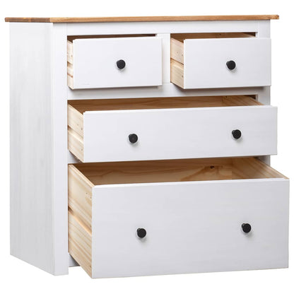 Sideboard | White and natural wood | Solid pine wood | Medium | Storage