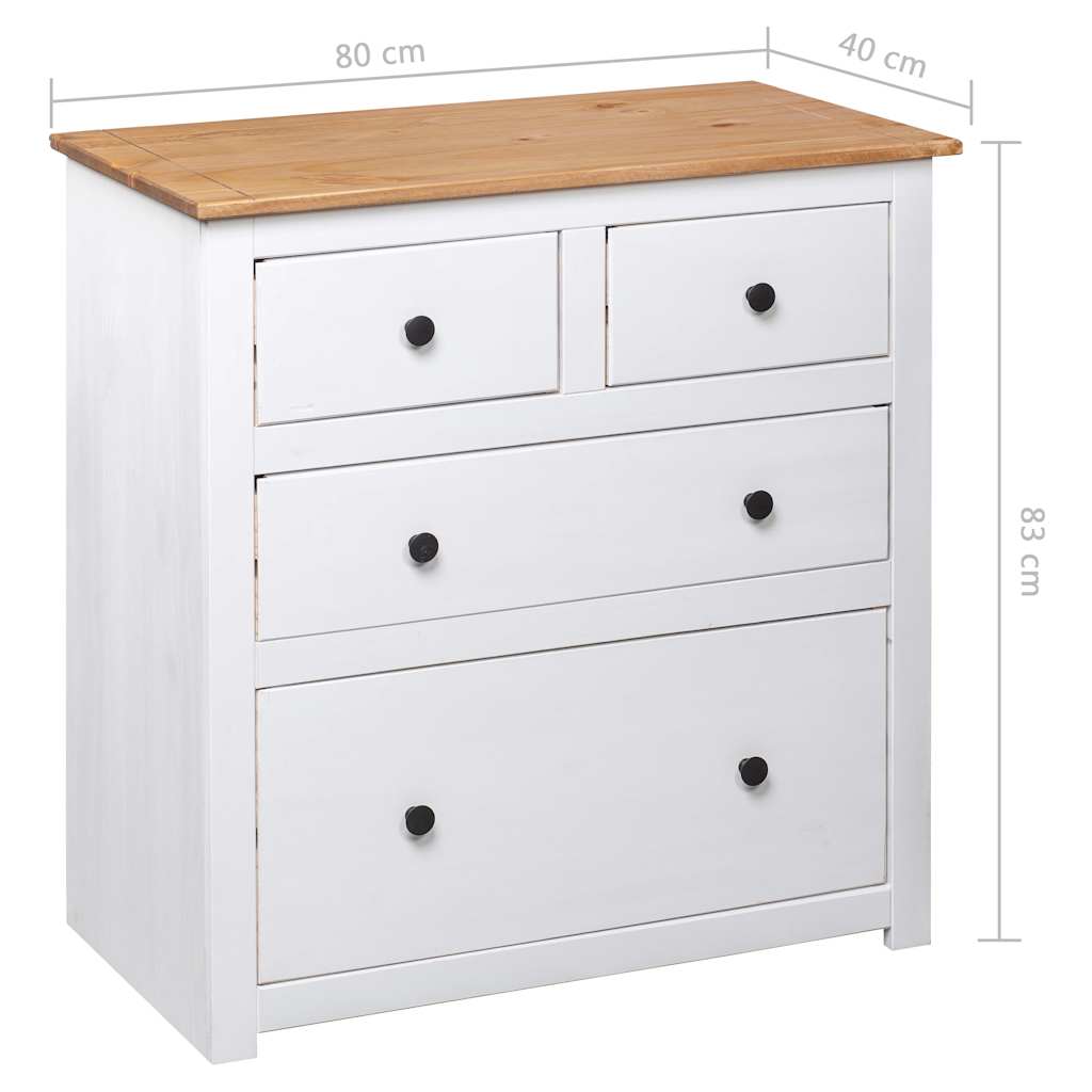 Sideboard | White and natural wood | Solid pine wood | Medium | Storage