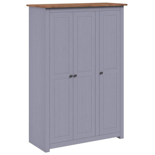 3-Door Wardrobe Grey 118x50x171.5 cm Pine Panama Range