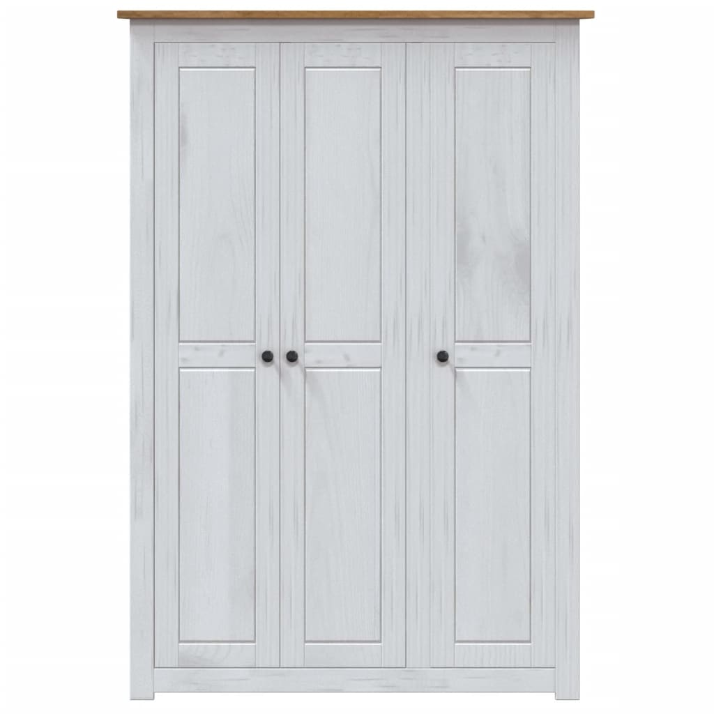 3-Door Wardrobe White 118x50x171.5 cm Pine Panama Range