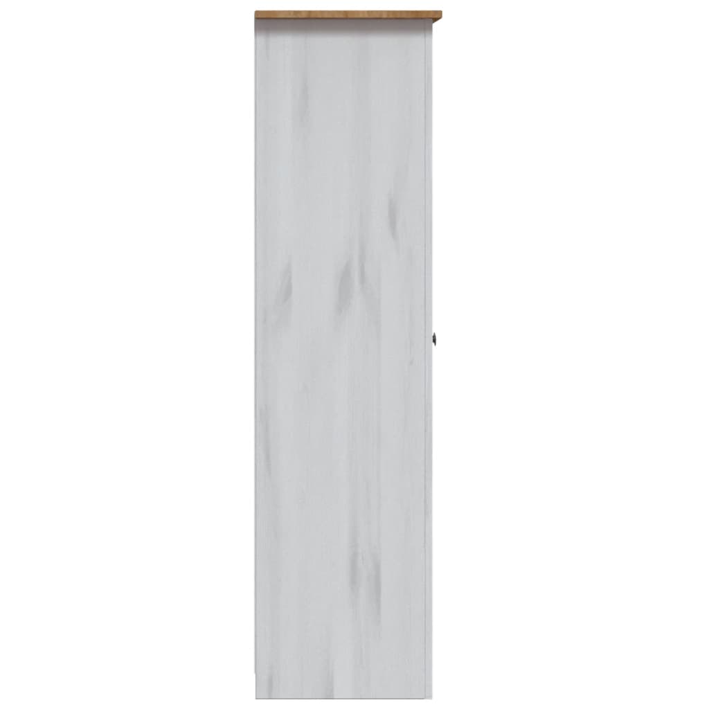 3-Door Wardrobe White 118x50x171.5 cm Pine Panama Range