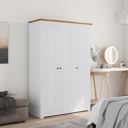 3-Door Wardrobe White 118x50x171.5 cm Pine Panama Range