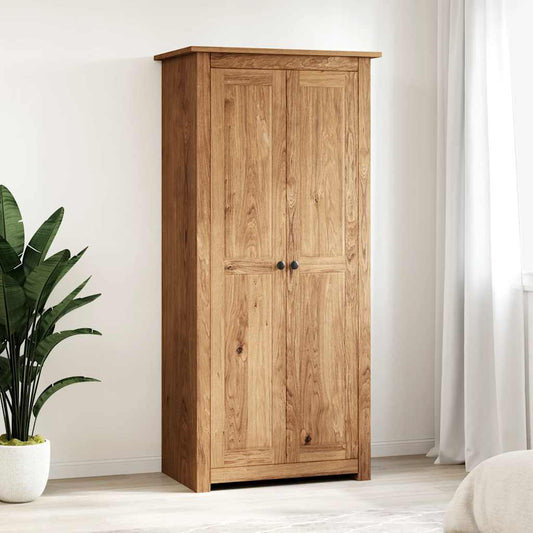Wardrobe | Natural wood | Solid pine wood | 80 x 50 x 171.5 cm | Wardrobe