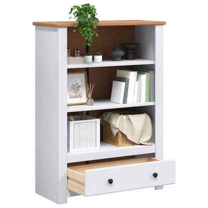 Bookcase White 80x35x110 cm Solid Pine Wood Panama Range