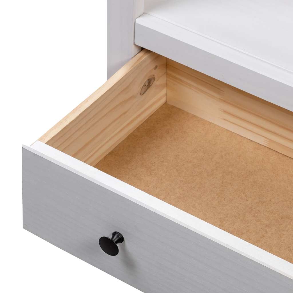 Bookcase White 80x35x110 cm Solid Pine Wood Panama Range