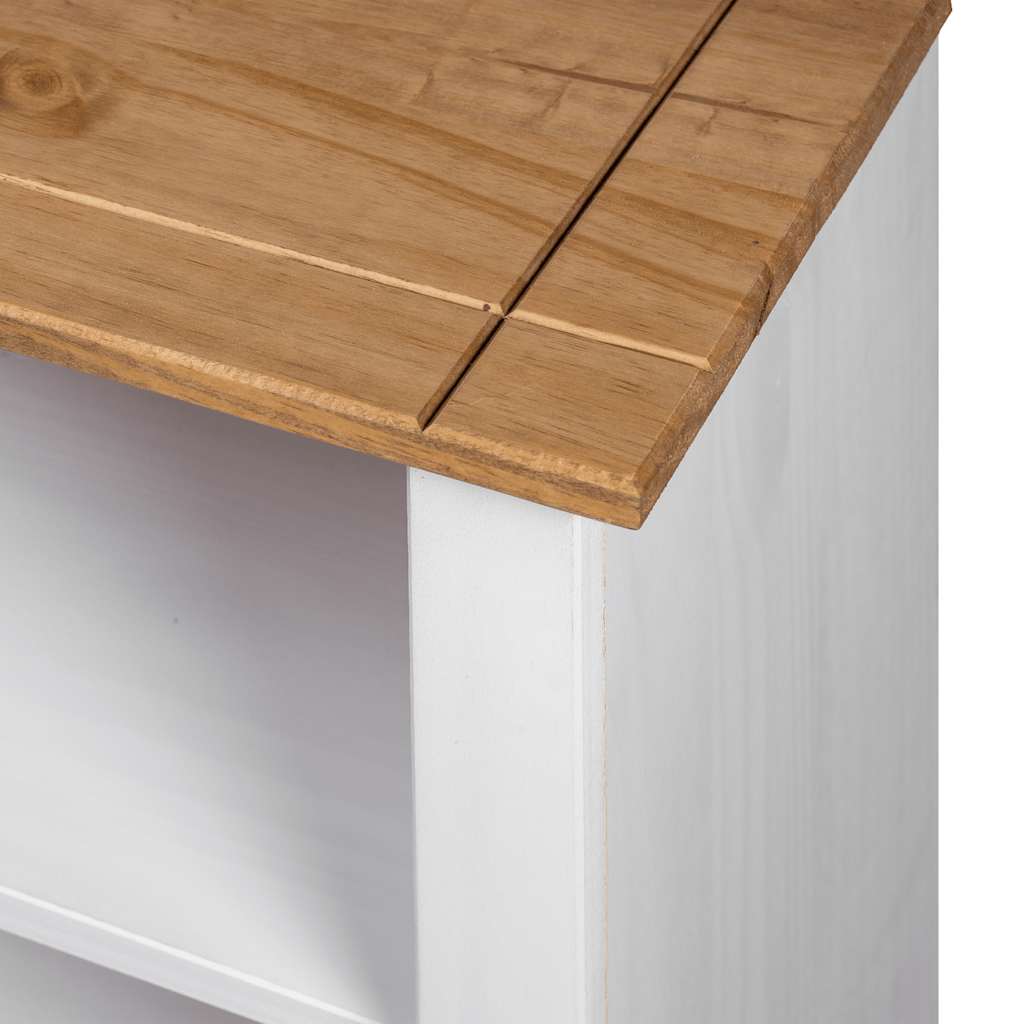Bookcase White 80x35x110 cm Solid Pine Wood Panama Range