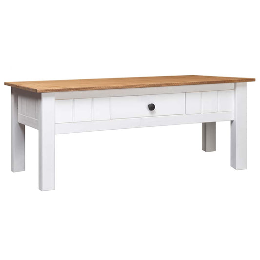 Coffee Table | White & natural wood | Solid Pine Wood | Storage