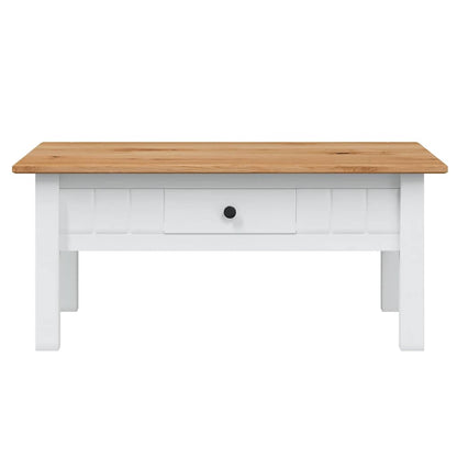 Coffee Table White 100x60x43.5 cm Solid Pine Wood Panama Range