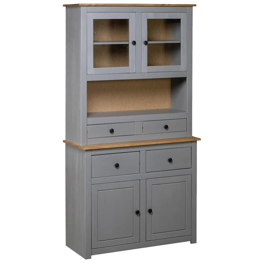 Highboard | Grey | Solid pine wood | Large | Highboard | Rectangular