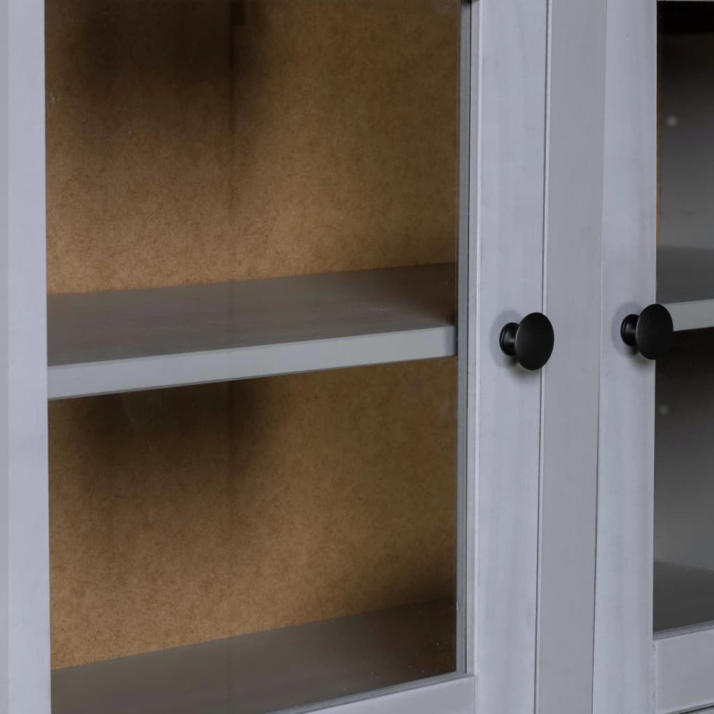Highboard Grey 93x40.5x180 cm Solid Pine Panama Range