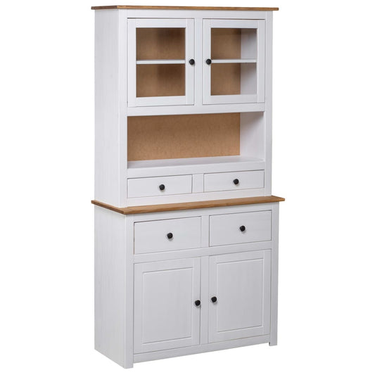 Highboard | White and natural | Solid pine wood | Standard | Storage