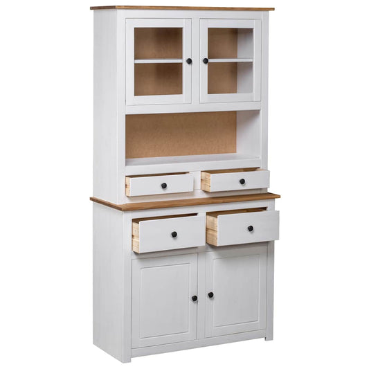 Highboard | White and natural | Solid pine wood | Standard | Storage