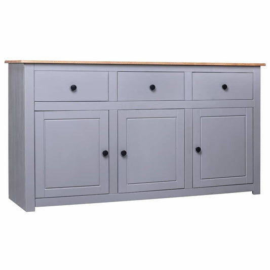 Sideboard | Grey and natural wood | Solid pinewood | Large | Sideboard