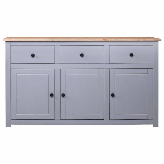 Sideboard | Grey and natural wood | Solid pinewood | Large | Sideboard