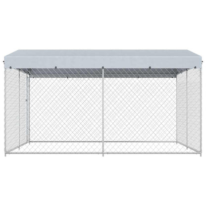 Outdoor Dog Kennel with Roof 382x382x225 cm