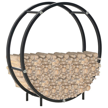 Firewood Rack Black 70x20x70 cm Steel