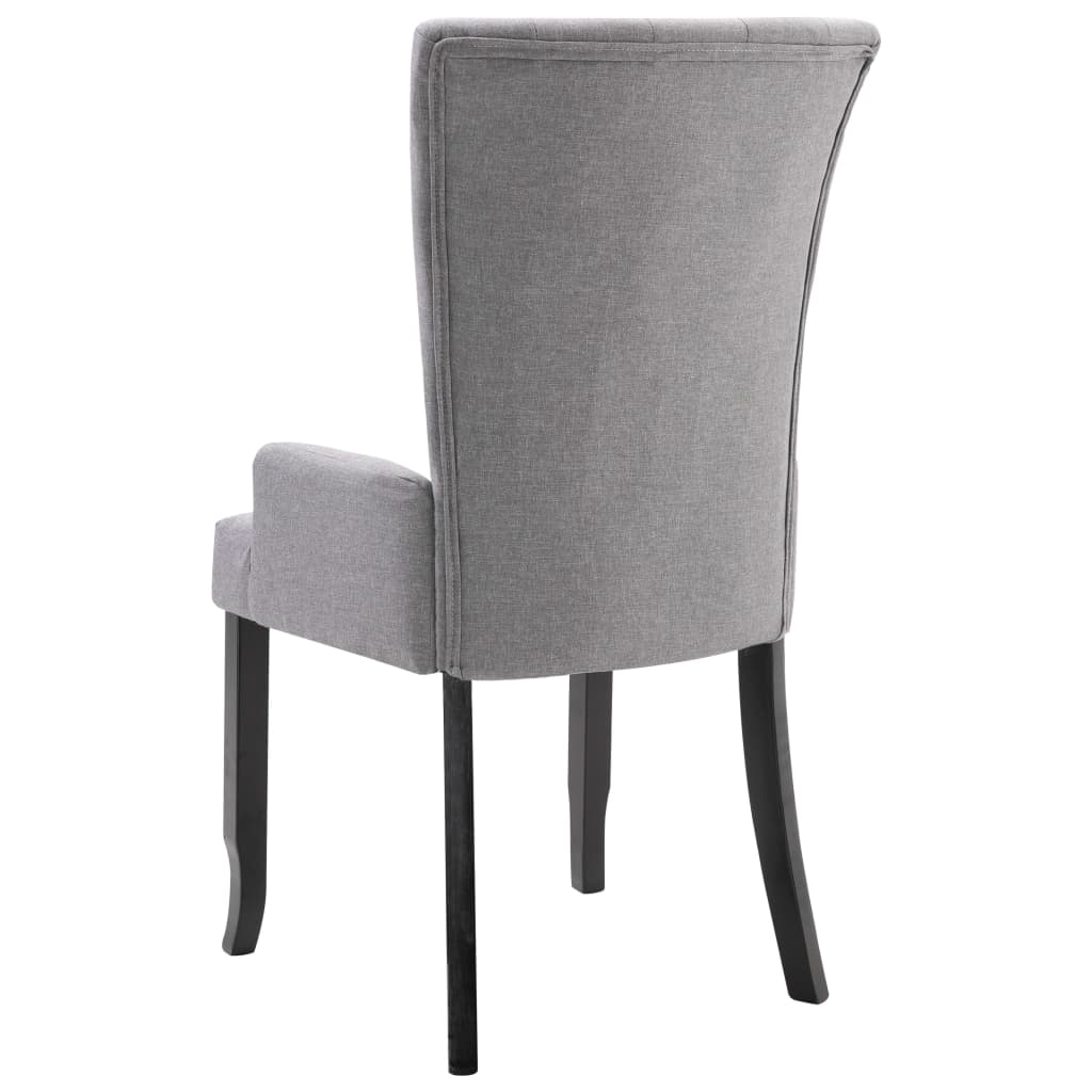 Dining Chairs with Armrests 4 pcs Light Gray Fabric