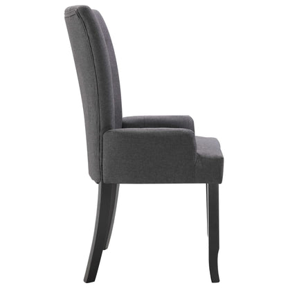 Dining Chairs with Armrests 6 pcs Dark Gray Fabric
