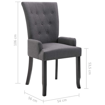 Dining Chairs with Armrests 6 pcs Dark Gray Fabric