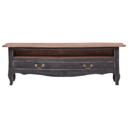 TV Cabinet 120x30x40 cm Black Solid Mahogany Wood