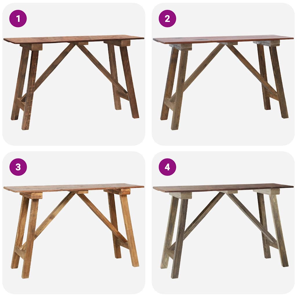 Console Table 130x40x80 cm Mixed Recycled Wood