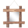 Log Mirror Natural 19.7"x19.7"x0" Recycled Teak Wood