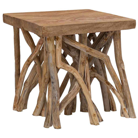 283936 vidaXL Log Coffee Table 40x40x40 cm Mixed Recycled Wood