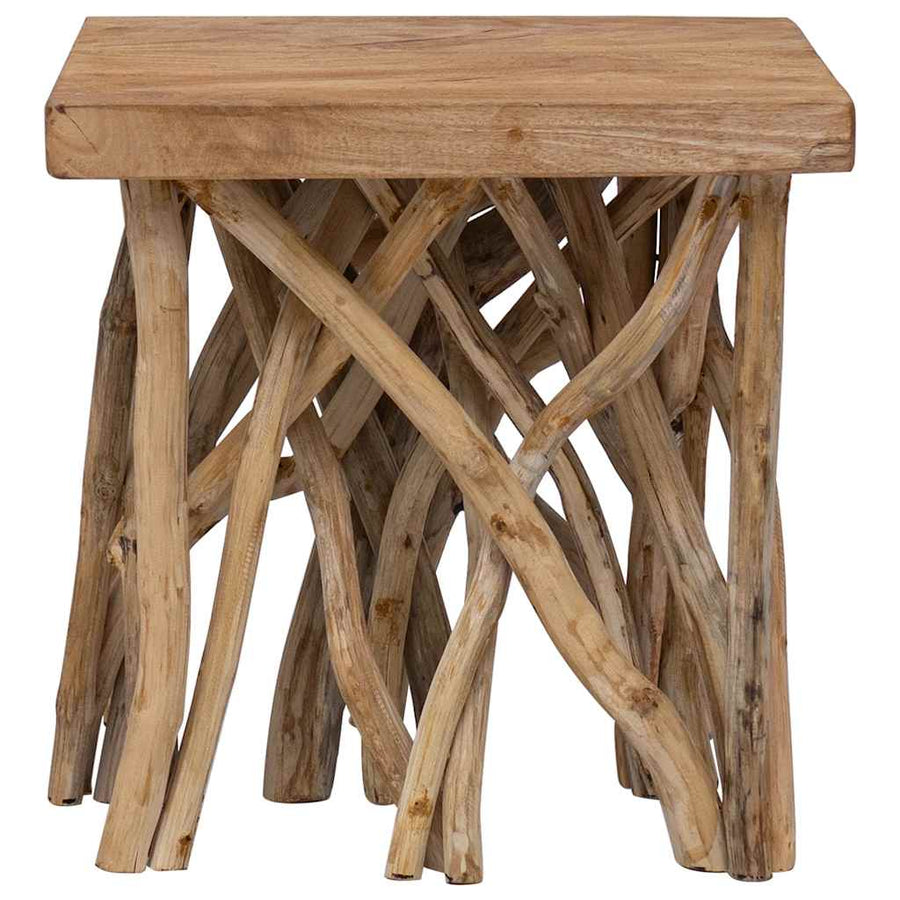 Log Coffee Table 15.7"x15.7"x15.7" Mixed Recycled Wood