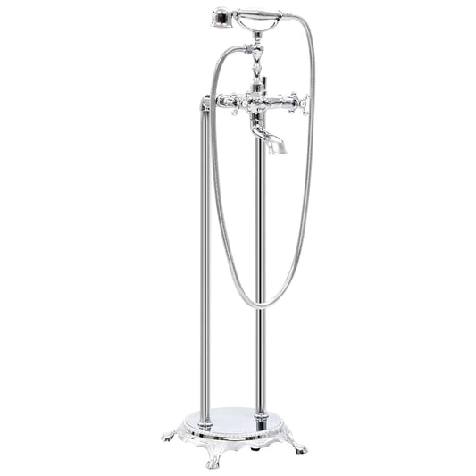 Freestanding Bathtub Faucet Stainless Steel 99.5 cm Silver